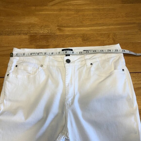 JONES NEW YORK White Lexington Skinny Cropped Jeans Coastal Beach Women's Size 8 - Picture 12 of 15